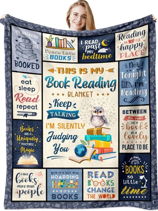 Other - Cozy Book Reading Blanket 60" x 50" - Perfect Gift for Book Lovers & Readers